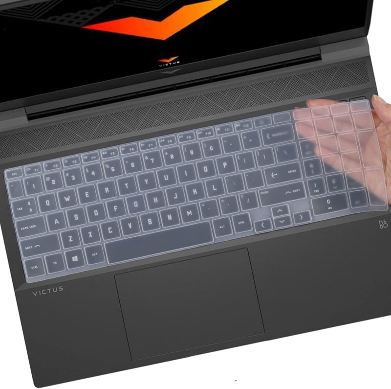 Raya غطاء حماية لوحة المفاتيح السيليكوني لجهاز HP Victus 15 [سلسلة 15-FA 15-FB] (15.6 بوصة) و HP Victus 16 (16.1 بوصة) لأجهزة الألعاب (سيليكون شفاف) - Image 1