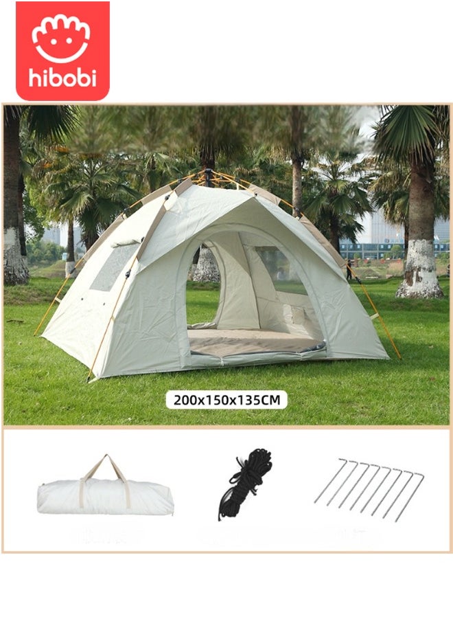 Outdoor portable folding automatic camping beach quick-open camping tent with rain proof silver glue coating