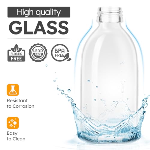 Tecohouse Glass Spray Bottle 8 oz, Clear Small Empty Refillable Sprayer Container with Labels, Funnel, Lids, Graduated Pipettes - Handheld Size - Image 3