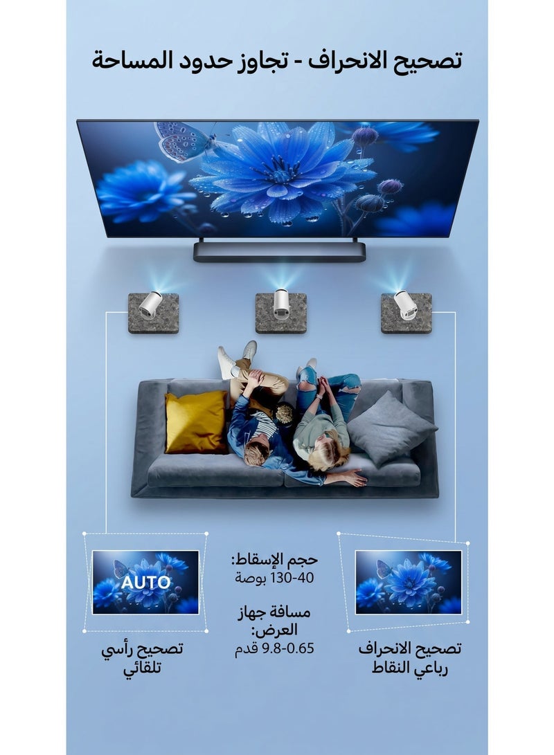 فلاي رود جهاز عرض ذكي محمول: يدعم واي فاي 6، و5G، ودقة 4K، ونظام أندرويد 13، ونظام المسرح المنزلي، ودقة Full HD، ومتوافق مع الاستخدام الداخلي والخارجي - Image 3