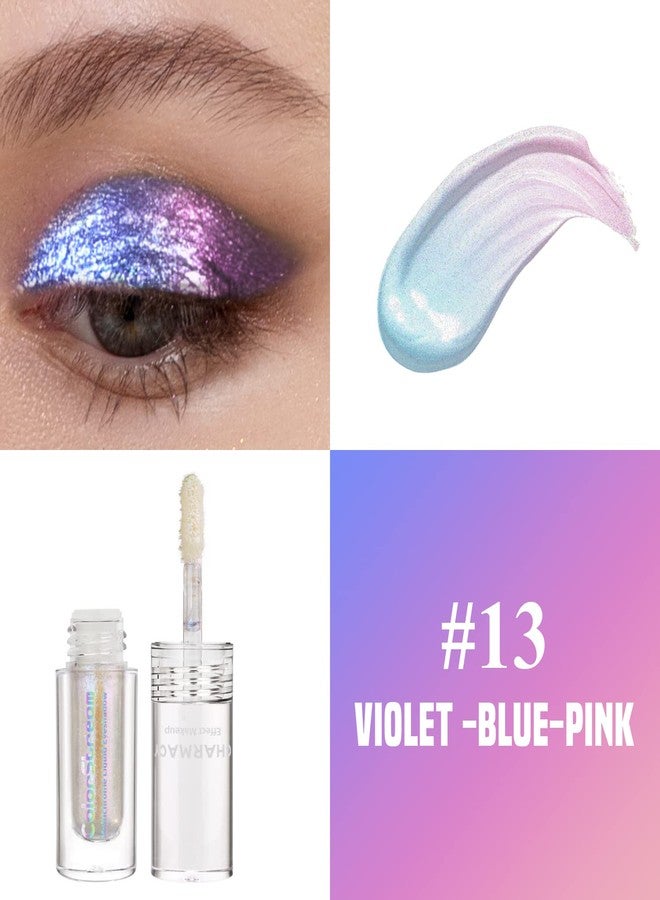 CHARMACY Liquid Duochrome Eyeshadow, Multi-Dimensional Eye Looks, Long Lasting Glitter Eye Shadow Sets Metallic Pigments, Quick Drying, Sparkling Shiny Eye Makeup for Beginners, 1.6g (#13) - Image 2