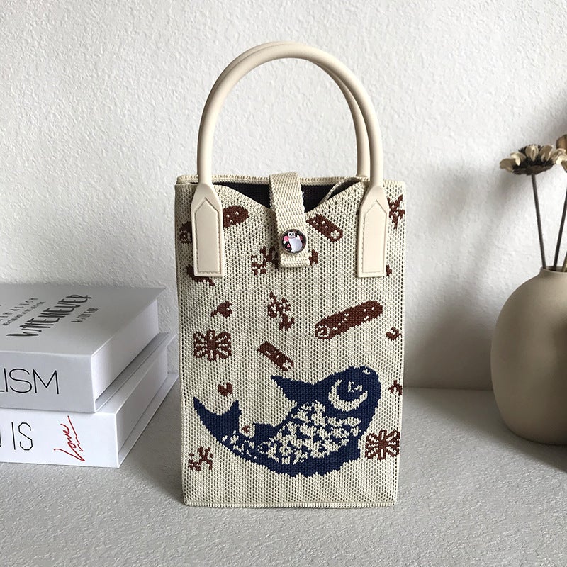 Spring And Korean Style Niche Design Cute Mini Mobile Phone Bag Knitted Unit Price Crossbody Bag Portable Hand Bag - Image 1