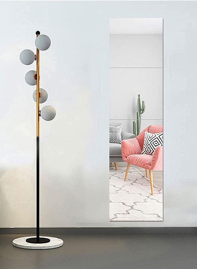 GoldenLike  مرآة حائط - 4 قطع من ملصقات المرايا ذات الطول الكامل ، مجموعة ذاتية اللصق ، مرآة مكياج عالية الدقة للحمام ، غرفة النوم ، غرفة المعيشة - Image 1