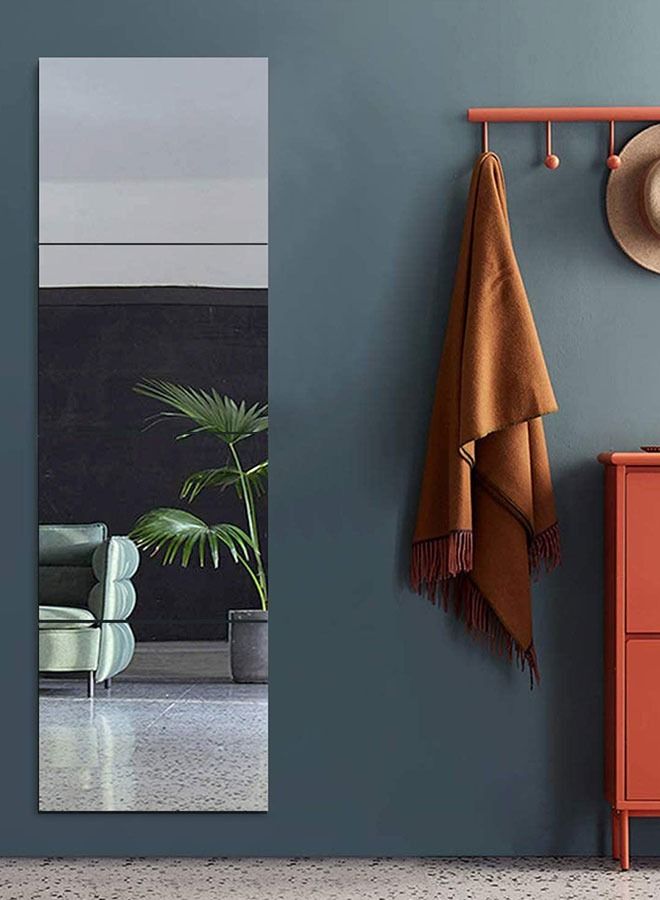 GoldenLike  مرآة حائط - 4 قطع من ملصقات المرايا ذات الطول الكامل ، مجموعة ذاتية اللصق ، مرآة مكياج عالية الدقة للحمام ، غرفة النوم ، غرفة المعيشة - Image 3