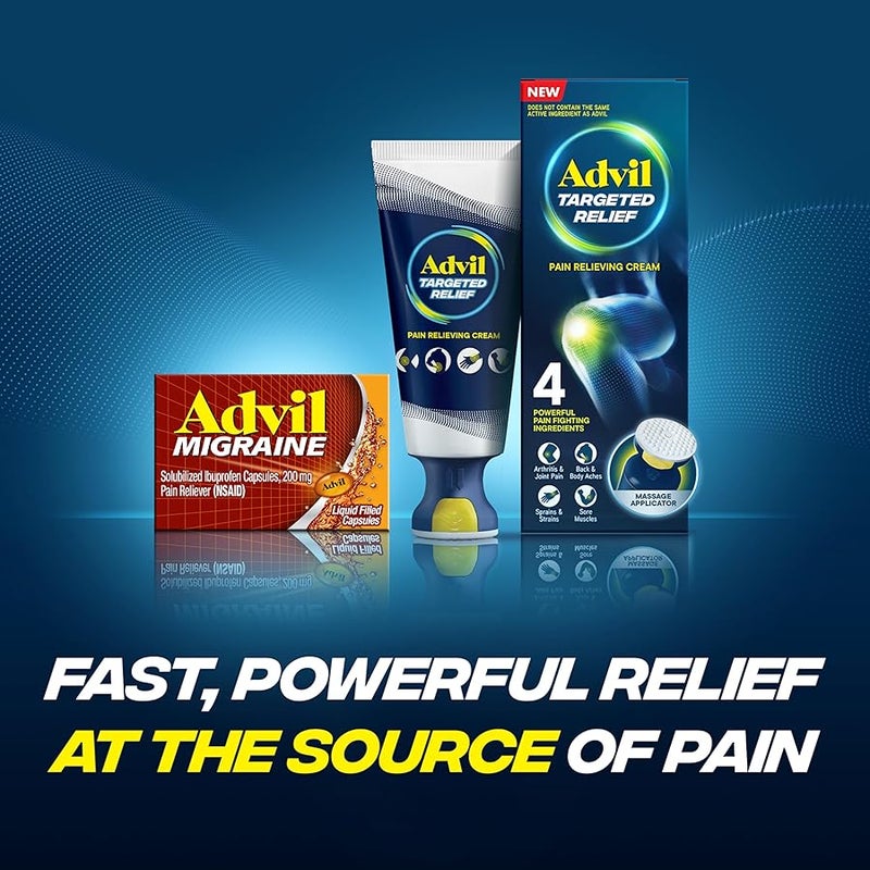 Advil Migraine Pain Reliever, Solubilized Ibuprofen 200mg, 80 Count, Liquid Filled Capsules, Powerful Migraine Relief - Image 4