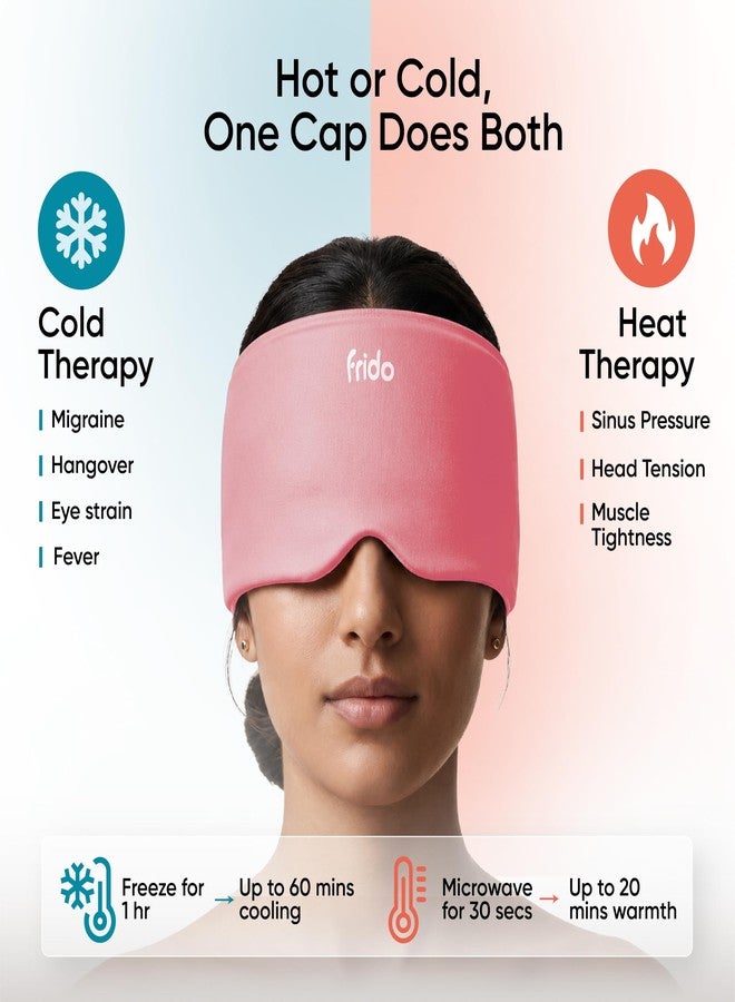 Frido Hot & Cold Therapy Cap | 360° Full Head Coverage | Reusable Cooling & Warming Cap with Gentle Compression | Pink - Image 5