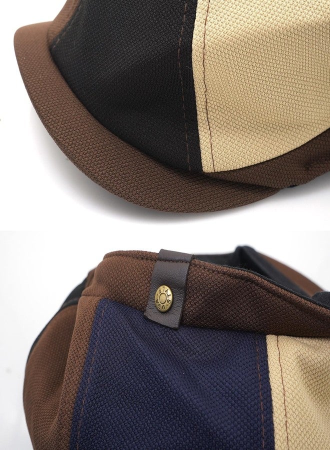 Taidor Men's 8 Panel Newsboy Cap Vintage Peaked Cap Adjustable Flat Cap Irish Cabbie Ivy Driving Hunting Hat, Color-blocking, One Size - Image 4