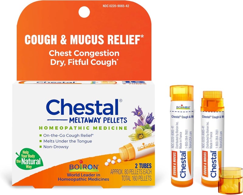 Boiron Oscillococcinum for Relief from FluLike Symptoms of Body Aches Headache Fever Chills and Fatigue  30 Count  Chestal Cough and Mucus Relief for Adults White 80 Count Pack of 2 - Image 5