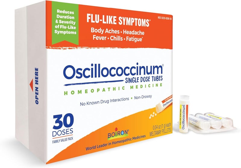 Boiron Oscillococcinum for Relief from FluLike Symptoms of Body Aches Headache Fever Chills and Fatigue  30 Count  Chestal Cough and Mucus Relief for Adults White 80 Count Pack of 2 - Image 2