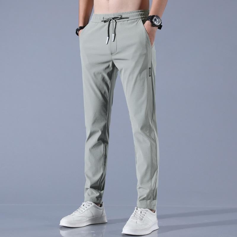 Mens Work Pants Mens Work Loose Wear-resistant Dirty Work Clothes Work Breathable Ice Silk Summer Work Pants 317 green trousers [ice silk style]