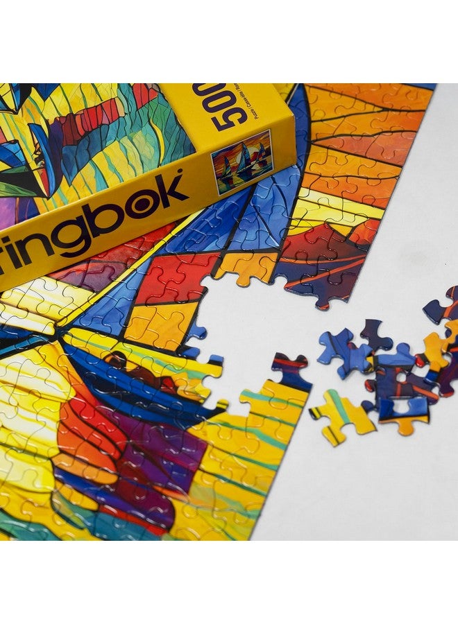 سبرينغبوك لعبة تركيب الصور المقطوعة "S Sunset Sailing" المكونة من 500 قطعة للكبار - قطع مقطوعة فريدة - صنع في الولايات المتحدة الأمريكية - Image 3