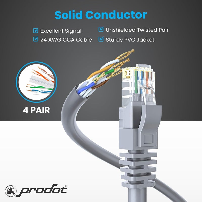 ProDot Cat 6e 200m (100mx2) Ethernet Cable/LAN Cable/Network Cable I High Speed 250MHZ I Weatherproof/UV Resistant I RJ45 Lan Cable I -10° To 60° Weather I Solid Conductor I 4 Pair Without Connector - Image 4