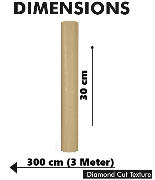 ElastPro (30 cm X 3 m) Beige EVA Food Grade Washable Anti Slip Mat/Sheet for Fridge, Shelf Liner, Table, Kitchen Drawer mat (Diamond Texture, Beige) - Image 2