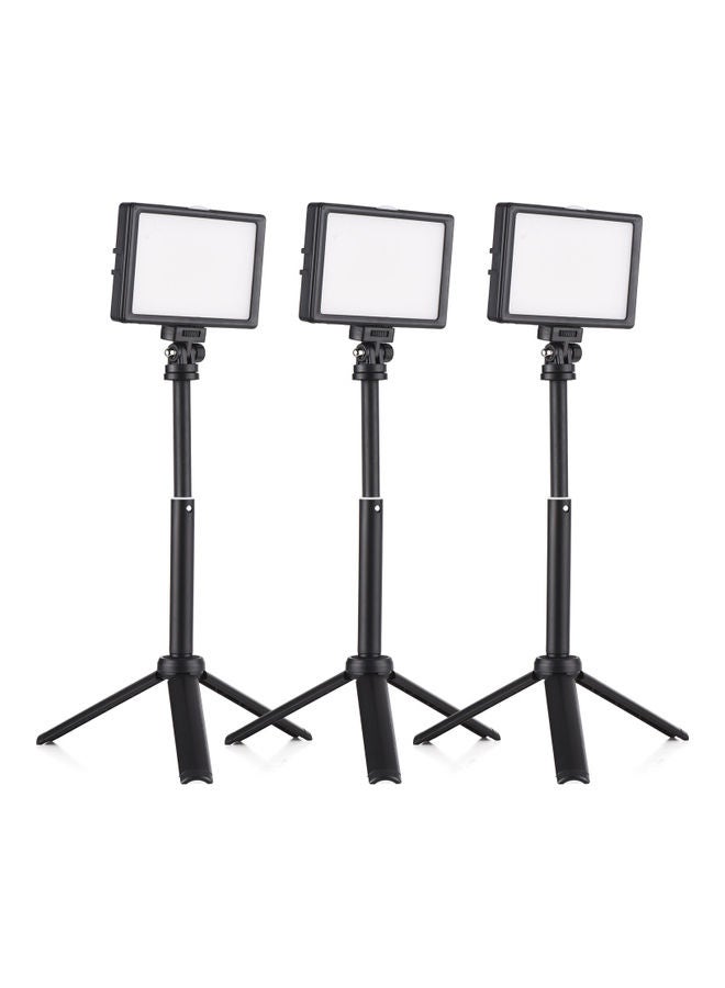 إسكدنيا طقم مصابيح LED مكتبي للتصوير الفوتوغرافي بقدرة 15 وات من 3 قطع أسود - Image 2
