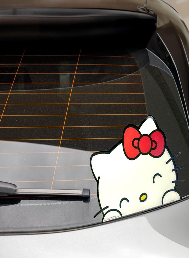 Hello Kitty Sticker Car Decal Sticker 9" | Hello Kitty Car Accessories | Party Favor Peel Me Sticker | Waterproof Vinyl Lenticular | 9" | Officially Licensed - Image 1