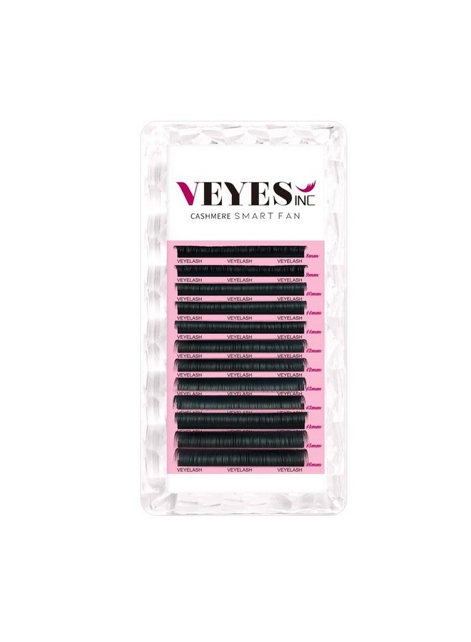 VEYES INC رموش كشمير صناعية سهلة الفتح بحجم مختلط 0.03 د كيرل 816 مم، مستلزمات تمديد الرموش ذات الفتح الذاتي. رموش فاخرة من الفرو الصناعي باللون الأسود الداكن. - Image 1