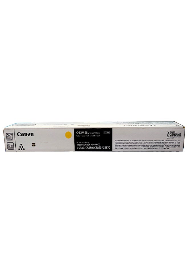 Canon C-EXV58LY Toner Cartridge, 26000 Pages Yield, Yellow | 3769C002 yellow - Image 1