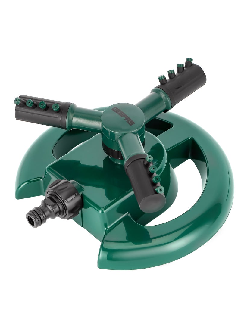 GEEPAS Lawn Sprinkler Auto 360-Degree Rotation| 12 Built-in Spray Nozzles, Prefect for Irrigation, Watering Agricultural Crops, Lawns, Adjustable Angle| 2 Years Warranty GGP61220  - Image 1