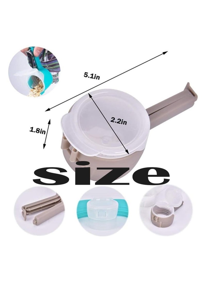 Generic - 4Pcs Bag Clip with Pour Spout, Bag Spout Clips, Food Bag Clips with Pour Spouts, Bag Clips for Food, Bag Sealing Clip with Pour Spout, Reusable Plastic Cap Sealer Clips, for Snack (White) - Image 1