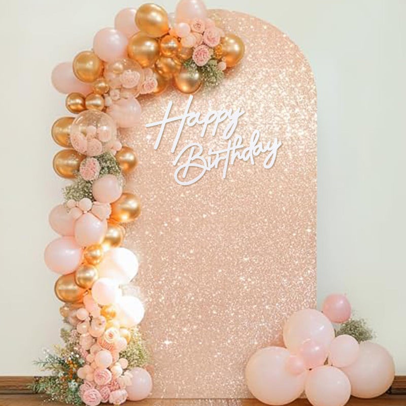 MASTRON Happy Birthday Sign - Glitter White Felt - Includes Dot Glue - Perfect for Birthday Party, Baby Shower, Gender Reveal - Image 5