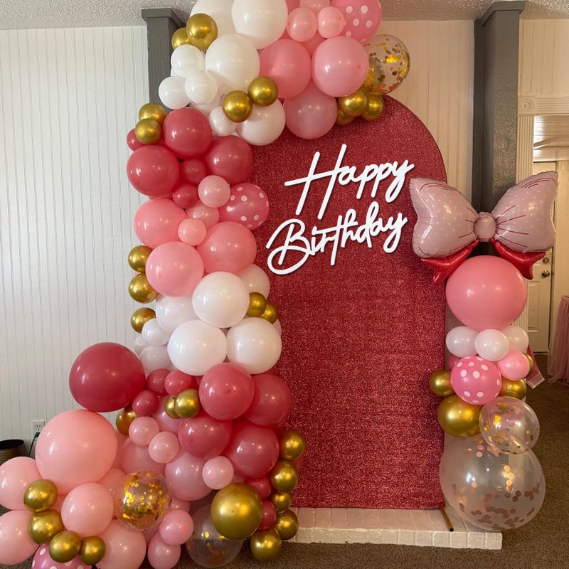 MASTRON Happy Birthday Sign - Glitter White Felt - Includes Dot Glue - Perfect for Birthday Party, Baby Shower, Gender Reveal - Image 4