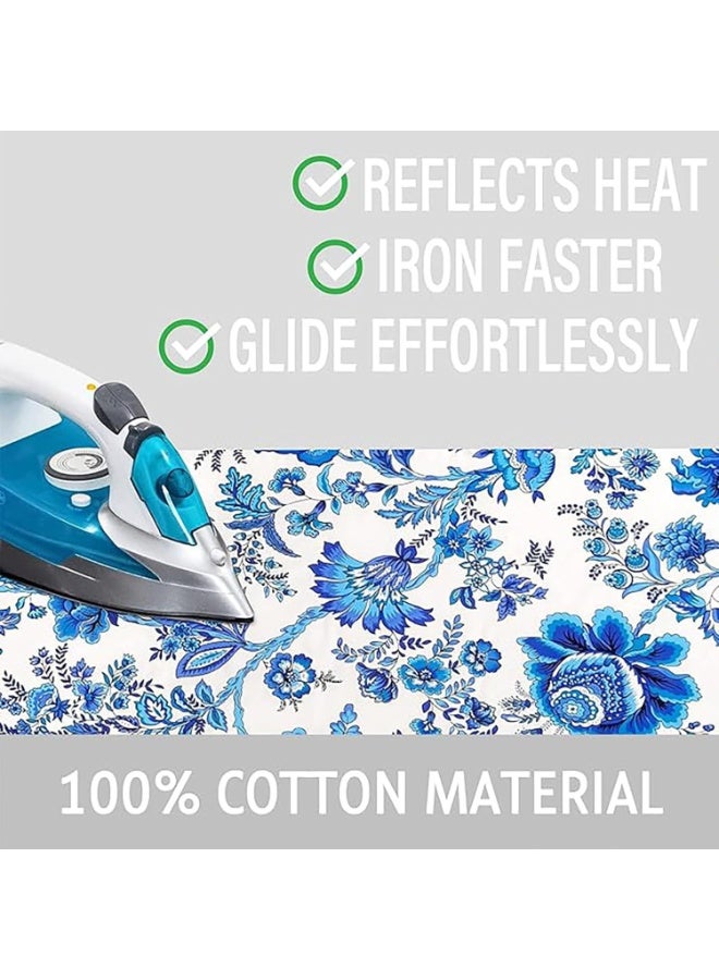 ZOXITY Deluxe Ironing Board Cover 120x41CM, Cotton Large Iron Board Cover with 5mm pad and 4 Elastic Fasteners, Durable Thick Padding, Heat Resistance - Image 5