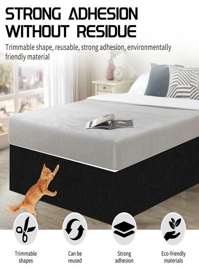 Giomre 2 Pcs Total 78.7"x15.8" Cat Scratch Mat, Cat Scratch Couch Furniture Protector, Trimmable Self-Adhesive Cats Scratch Pads, DIY Cat Scratcher for Wall Protector and Covering Cat Tower (Black) - Image 5