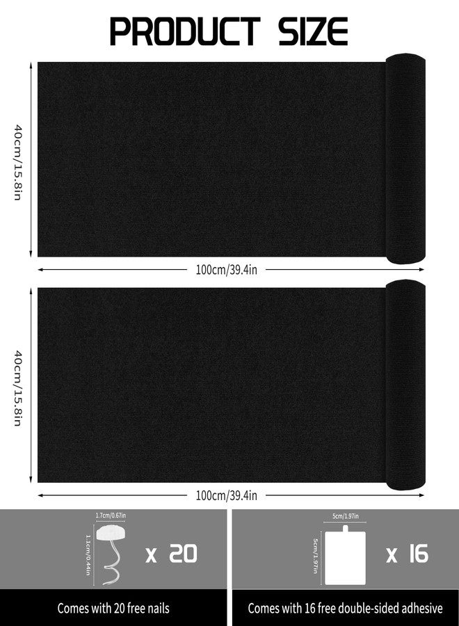 Giomre 2 Pcs Total 78.7"x15.8" Cat Scratch Mat, Cat Scratch Couch Furniture Protector, Trimmable Self-Adhesive Cats Scratch Pads, DIY Cat Scratcher for Wall Protector and Covering Cat Tower (Black) - Image 2