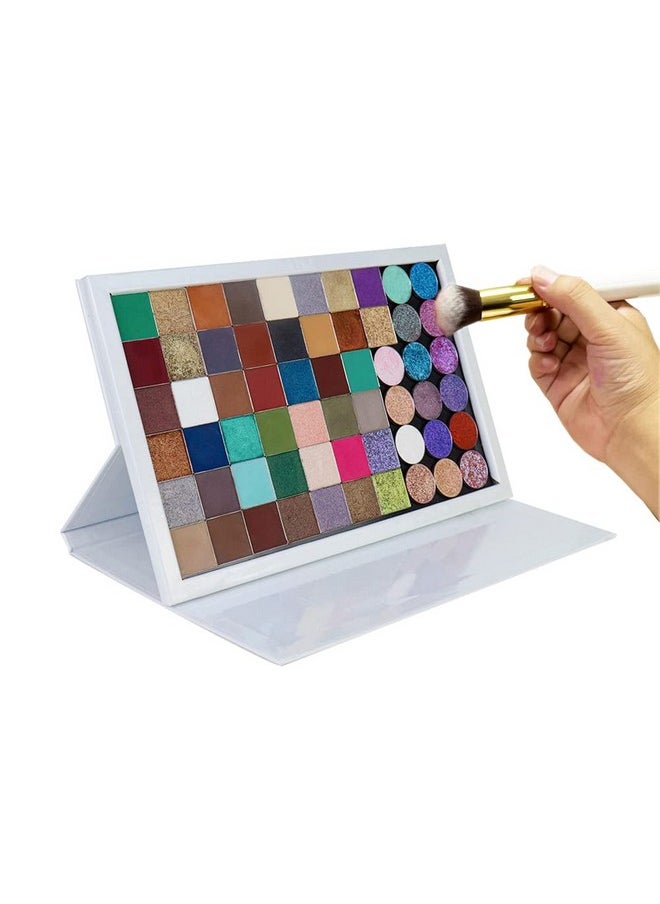 SZDYM Strong Portable Ipad Style Standable Large Empty Magnetic Organizer Palette Big White Holographic Cardboard Magnetic Palette Holding 60Pcs 26Mm Round Or Square Pans.  - Image 1