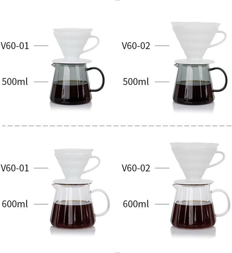 WATCHGET Glass Coffee Carafe 500ml/17oz - Heat Resistant Thin Borosilicate Coffee Server, Clear Pour Over Coffee Pot Maker, Ideal for Home, Office, and Café - Image 3