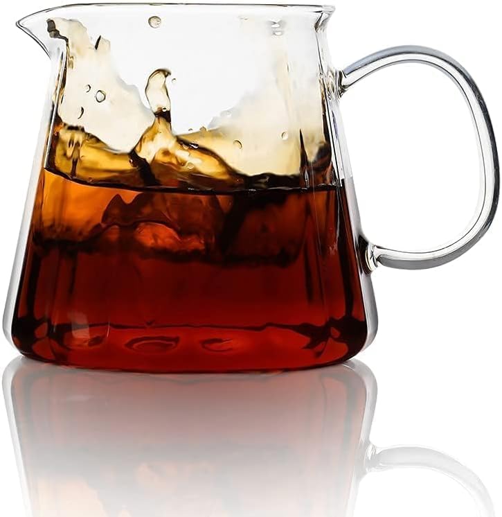 WATCHGET Glass Coffee Carafe 500ml/17oz - Heat Resistant Thin Borosilicate Coffee Server, Clear Pour Over Coffee Pot Maker, Ideal for Home, Office, and Café - Image 1