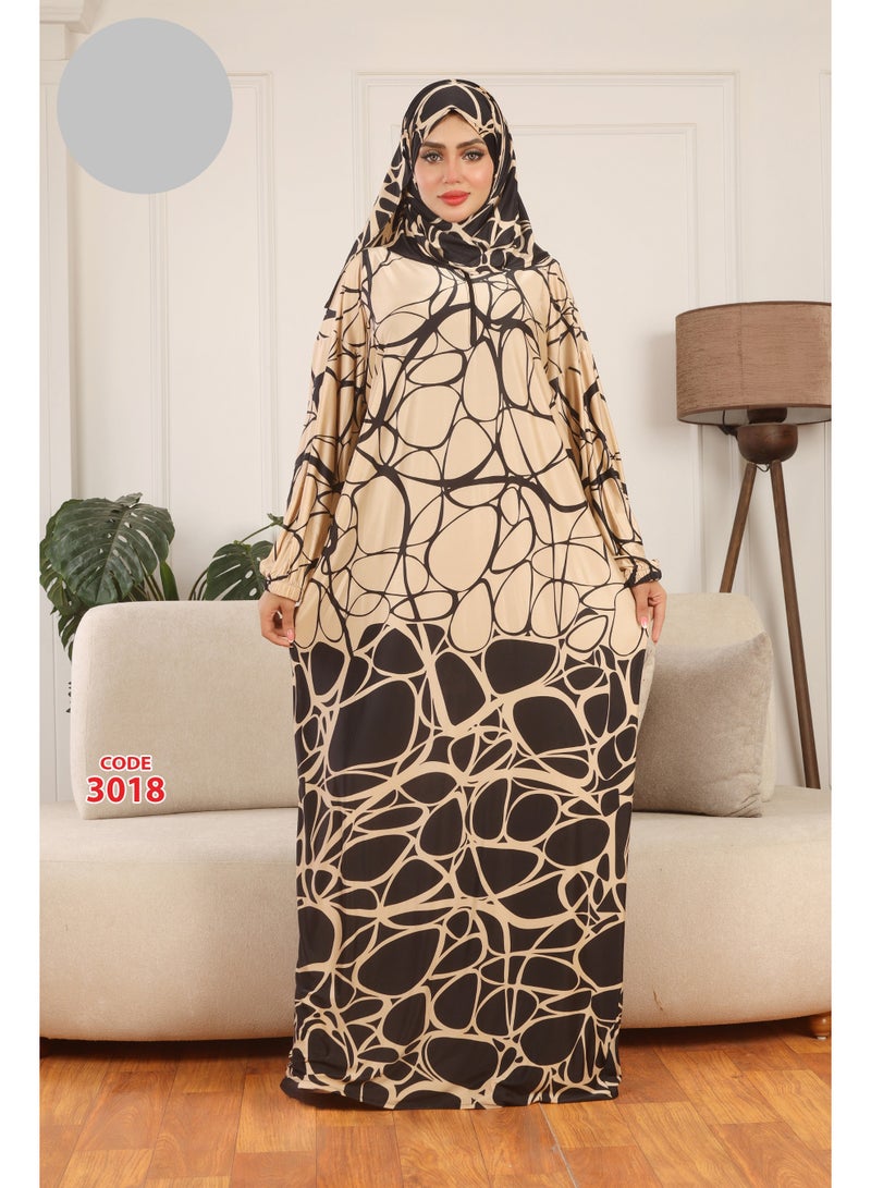 An elegant black butter cloak that exudes sophistication. A modest, wide prayer cloak that gives you comfort in movement and elegance in appearance. A practical piece that is suitable for home, prayer, and going out with confident steps and luxury. Code 3018.1 - Image 1