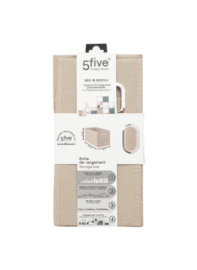 Five Simply Smart - Polypropylene and Metal Foldable Storage Box Beige 15 x 31 cm 160384O - Image 1