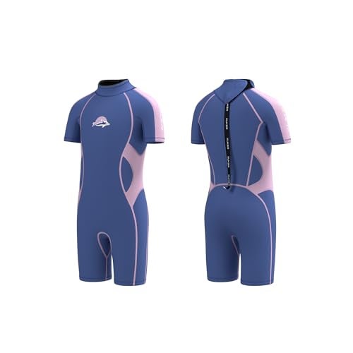 XUKER Kids Wetsuit for Boys Girls Toddlers 3mm Shorty Wet Suit Neoprene Back Zip Thermal Wetsuits for Teens Scuba Dive Swimming Boating Snorkeling - Image 1