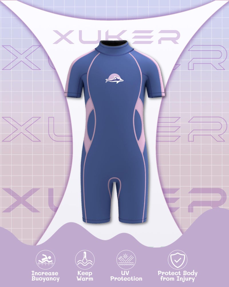 XUKER Kids Wetsuit for Boys Girls Toddlers 3mm Shorty Wet Suit Neoprene Back Zip Thermal Wetsuits for Teens Scuba Dive Swimming Boating Snorkeling - Image 5