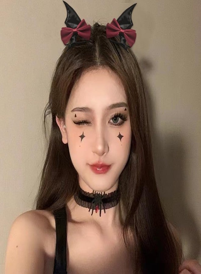 سيسادودو إكسسوارات شعر على شكل فيونكة على شكل خفاش للهالوين للنساء والفتيات، مشابك شعر سوداء على شكل خفاش للفتيات، فيونكات شعر للهالوين للنساء والفتيات، إكسسوارات شعر قوطية للفتيات، قطعتان من فيونكات الهالوين - Image 3