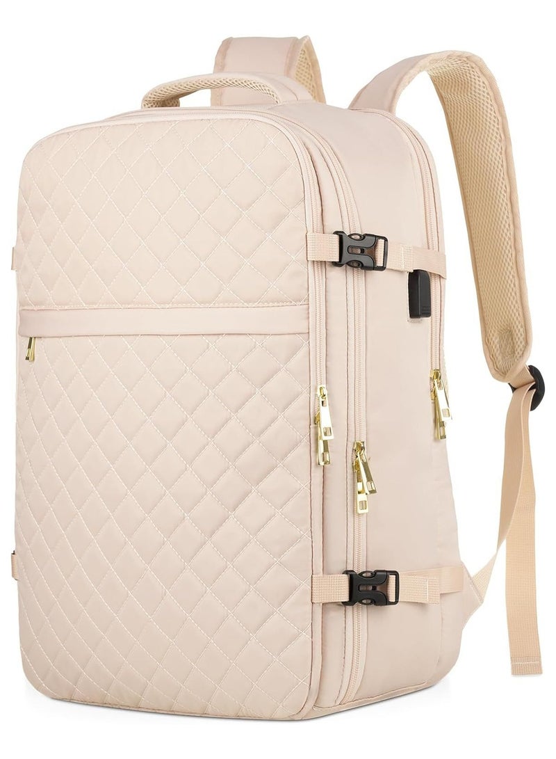 AROAQ Large Travel Backpack Women, Flight Approved Carry On Backpack, Water Resistant Anti-Theft Large Casual Daypack Fit 17 Inch Laptop with USB Charging Port  - Image 1