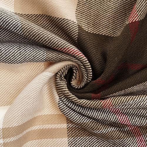 BATTILO HOME Brown Plaid Throw Blanket for Couch - Fall Plaid Blanket Buffalo Plaid Blankets - Lightweight Farmhouse Outdoor Throw Blankets for Bed, Sofa (50"x60", Coffee) - Image 5