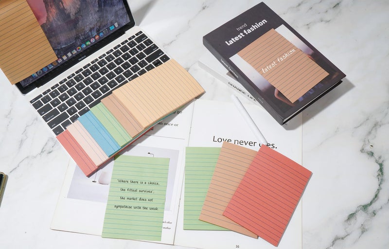 YEECOK 9 Pads Lined Sticky Notes 4x6 in Post, Vintage Colors Self Pad Its, Super Sticking Power Memo Pads Its, 40 Sheets/pad - Image 3