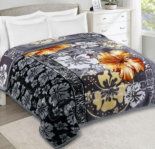 Nestl Korean Mink Blanket Queen Size - 9 Lbs Velvet Fleece Korean Blanket - 2 Ply Warm & Thick Winter Blanket - Wrinkle & Fade Resistant - 79 x 94 Inches (Grey) - Image 1