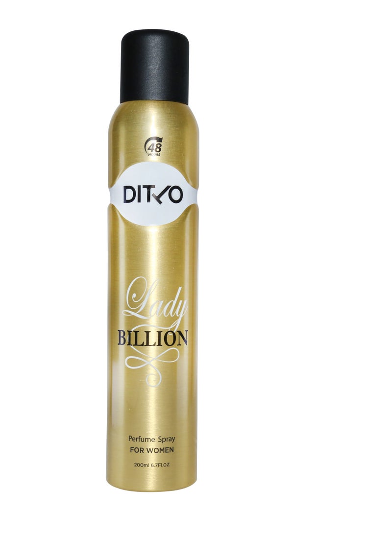 Ditto - Lady Billion Perfume Spray For Women 200ml - Image 1