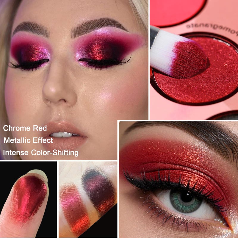 Afflano Red Eyeshadow Palette Makeup, Ultra Pigmented and Blending Bright Dark Hot True Red Black Eye Shade 12 Color, Cruelty Free Velvet Matte Shimmer Warm Fall Sunset Pink Goth red Eye Shadow Pallet - Image 3