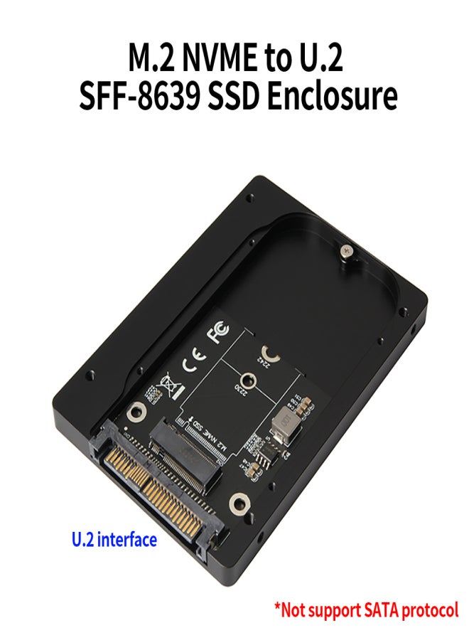 علبة SSD M.2 NVME إلى U.2 SFF-8639 علبة محرك أقراص الحالة الصلبة من سبائك الألومنيوم سهلة التركيب - Image 5