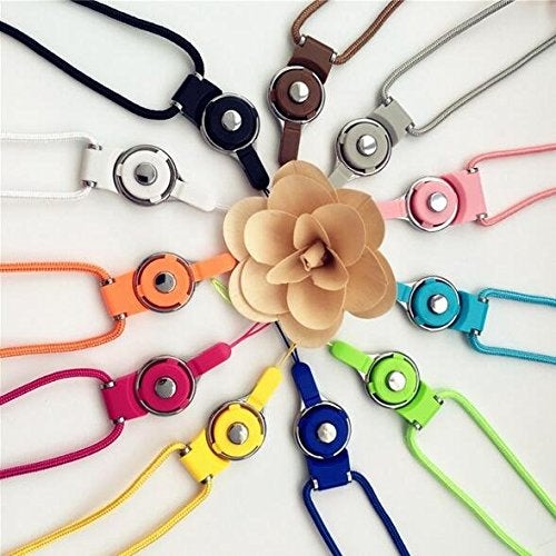 Chris.W 10Pcs Detachable Long Cell Phone Neck Lanyard, 18" Braided Neck Nylon Strap for Mobile Phone/Bus Card ID Card Badge Camera USB Flash Drive, Assorted Color - Image 1