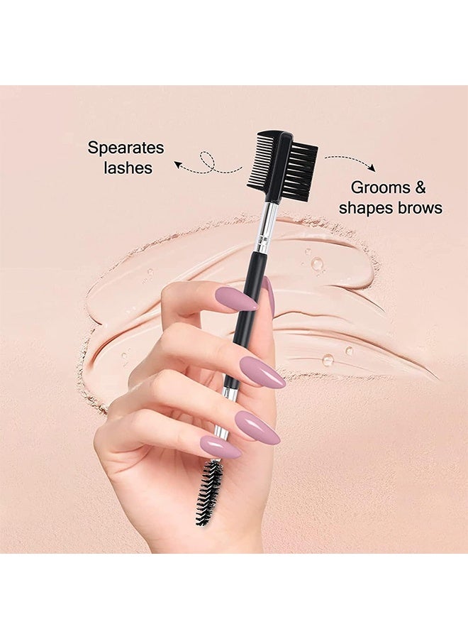 HY 6 Pcs Eyebrow Eyelash Shaper Eyelash Comb and Eyebrow Brush Dual Comb Eyebrow Brush Double Head Eyebrow Brush Eyebrow Eyelash Makeup Grooming Tool for Women Girls Cosmetic Travel (Black) - Image 5