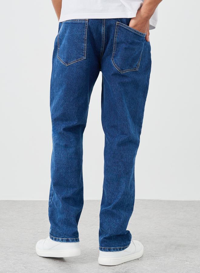 Styli Solid Mid Rise Relaxed Fit Jeans - Image 4