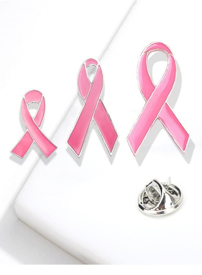 FORUBUS Pink Ribbon Brooch Pins for Breast Cancer Awareness, Breast Cancer Awareness Lapel Pin for Women Memorial Jewelry, Charity Events, Encouragement Gift (2pcs small) - Image 4