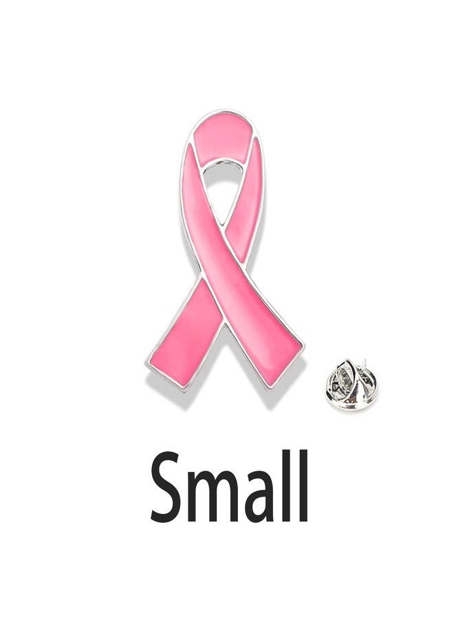 FORUBUS Pink Ribbon Brooch Pins for Breast Cancer Awareness, Breast Cancer Awareness Lapel Pin for Women Memorial Jewelry, Charity Events, Encouragement Gift (2pcs small) - Image 2