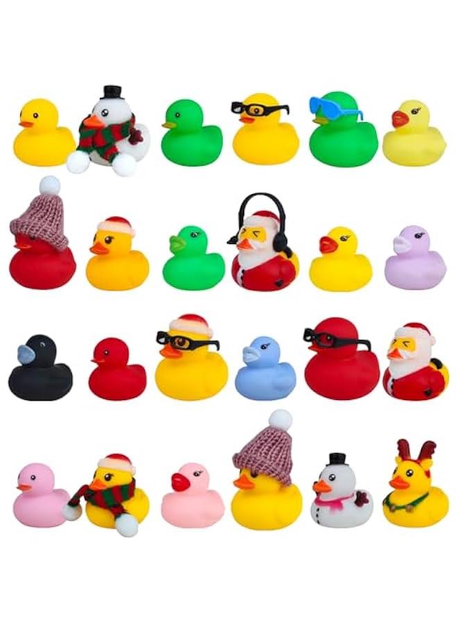 Advent Calendar Rubber Ducks 24 Days - 2024  Countdown Toys,Ducks Blind Box-Fun Xmas Countdown Bath Toys,Gift, Decoration, Collection. (B)  - Image 3