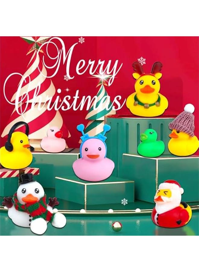 Advent Calendar Rubber Ducks 24 Days - 2024  Countdown Toys,Ducks Blind Box-Fun Xmas Countdown Bath Toys,Gift, Decoration, Collection. (B)  - Image 4